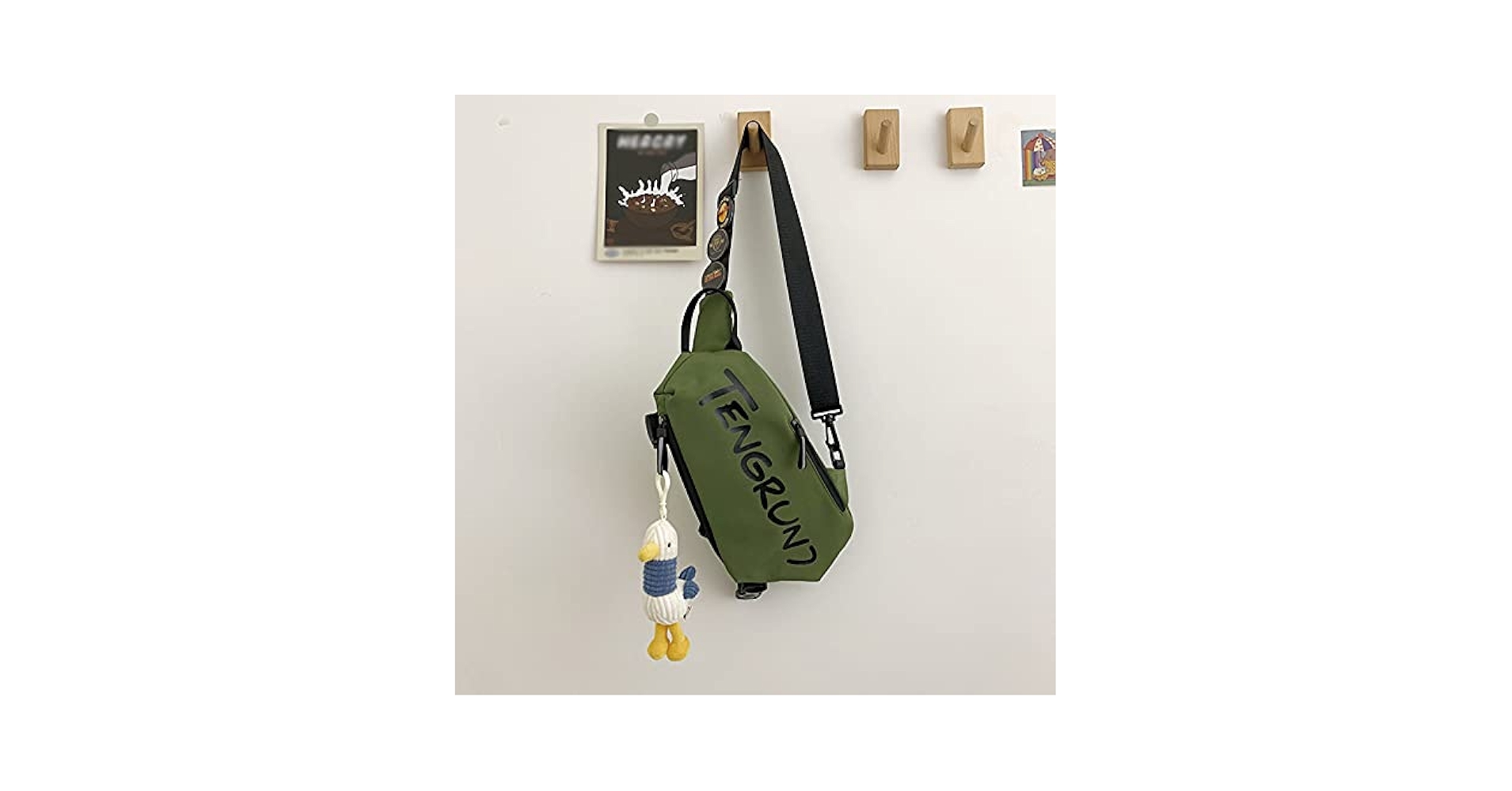 バッグ liju Canvas Sling Bag green バッグ liju Canvas Sling Bag green Crossbody Sling Bag